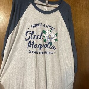 Steel Magnolia Baseball Tee